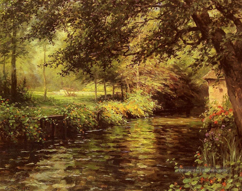 Un matin ensoleillé à Beaumont Le Roger paysage Louis Aston Knight River Peintures à l'huile